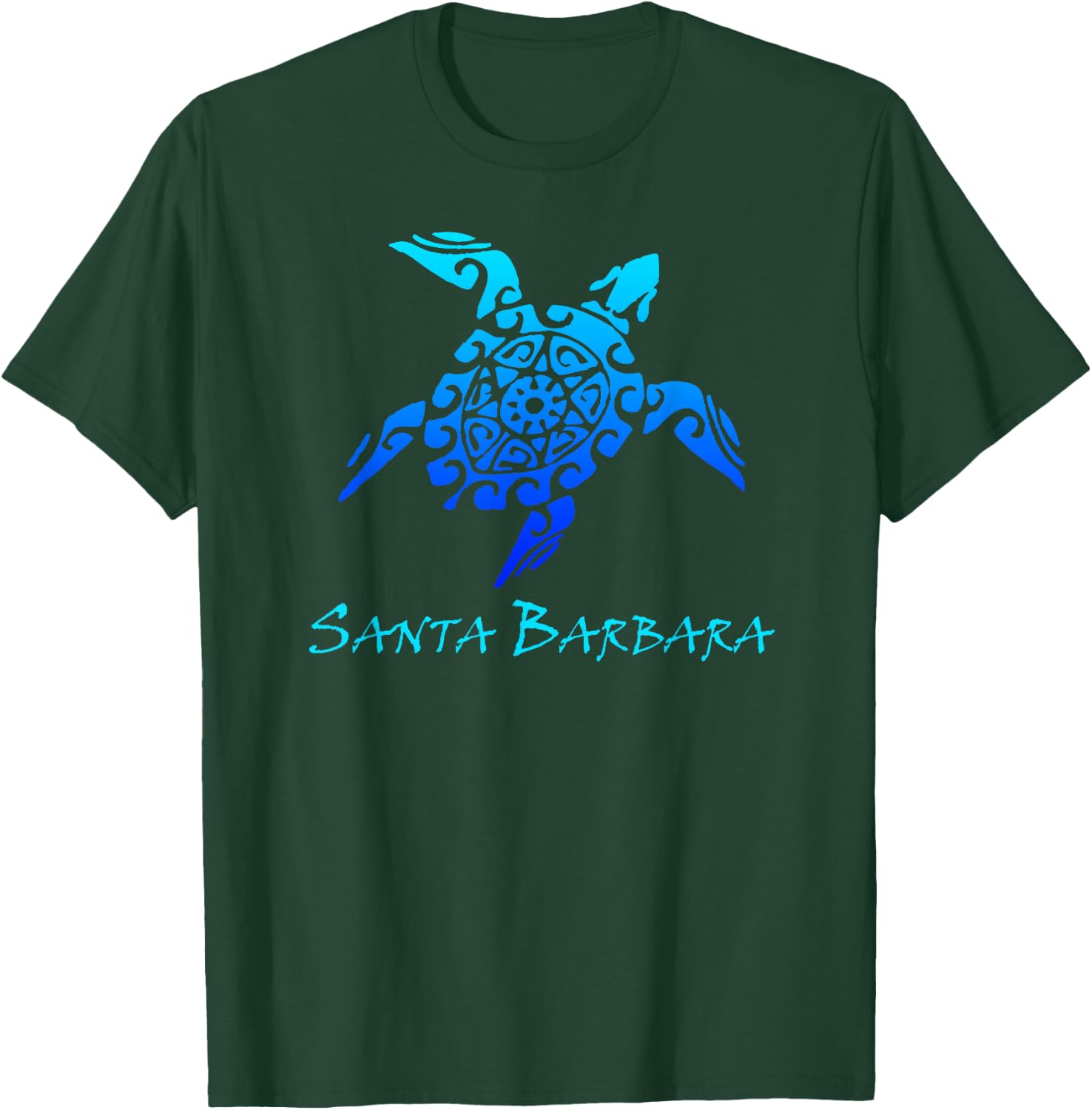 Santa Barbara, California Vintage Retro Tribal Sea Turtle T-Shirt - T-Shirt | Forest