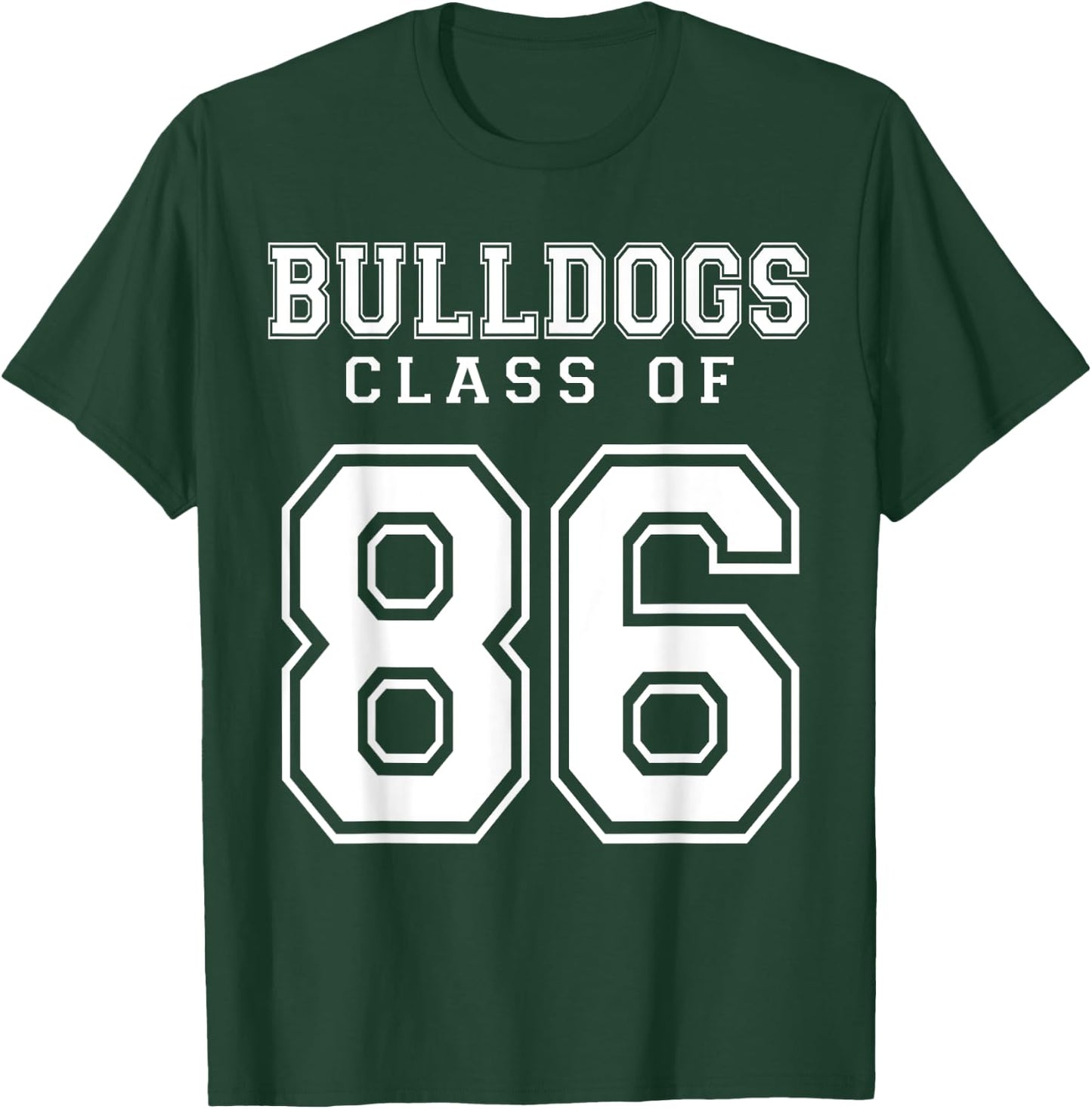 Class Of 1986 Bulldogs Custom Graduation Senior Personalized T-Shirt - T-Shirt | Forest