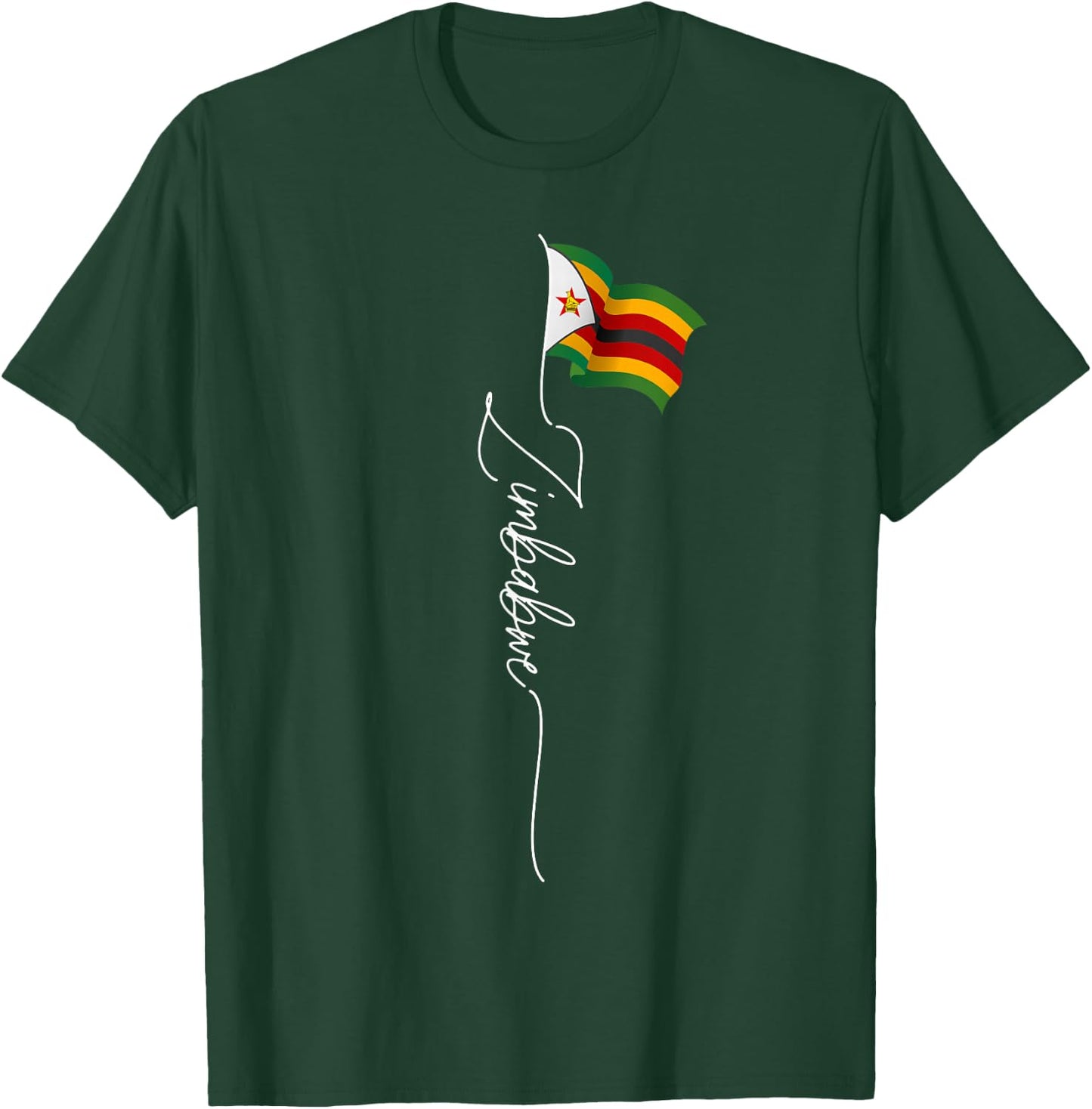Zimbabwe, flag of Zimbabwe, Zimbabwean flag patriotic T-Shirt - T-Shirt | Forest