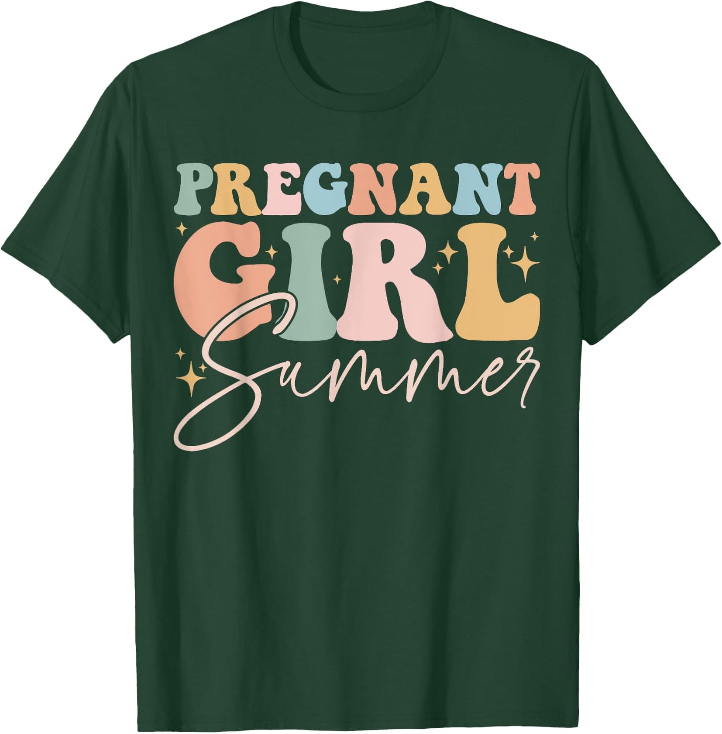 Funny Pregnancy Reveal Pregnant Girl Summer Baby Shower T-Shirt - T-Shirt | Forest