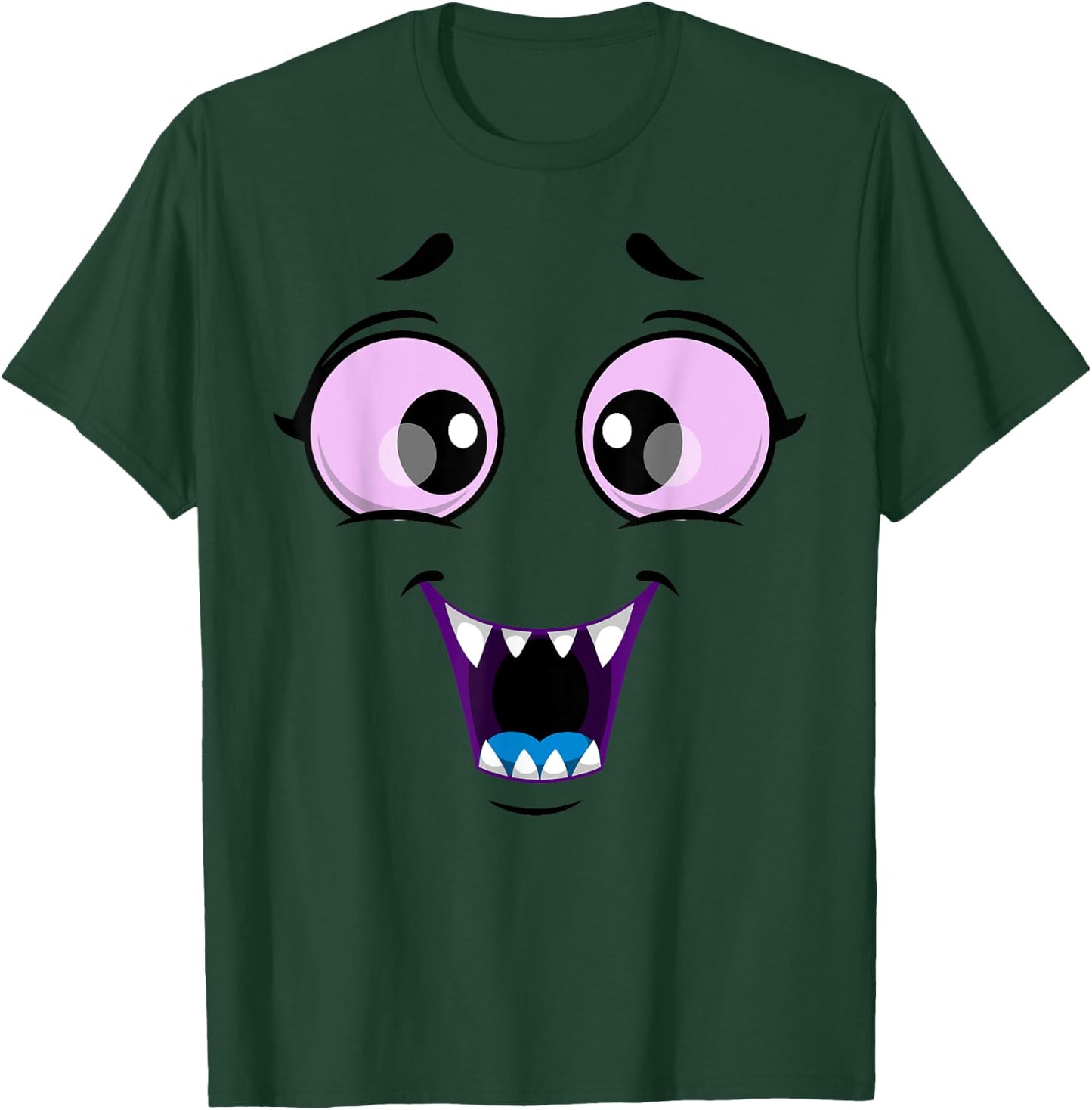Cute Monster Face Halloween Funny Halloween Kids Adults T-Shirt - T-Shirt | Forest