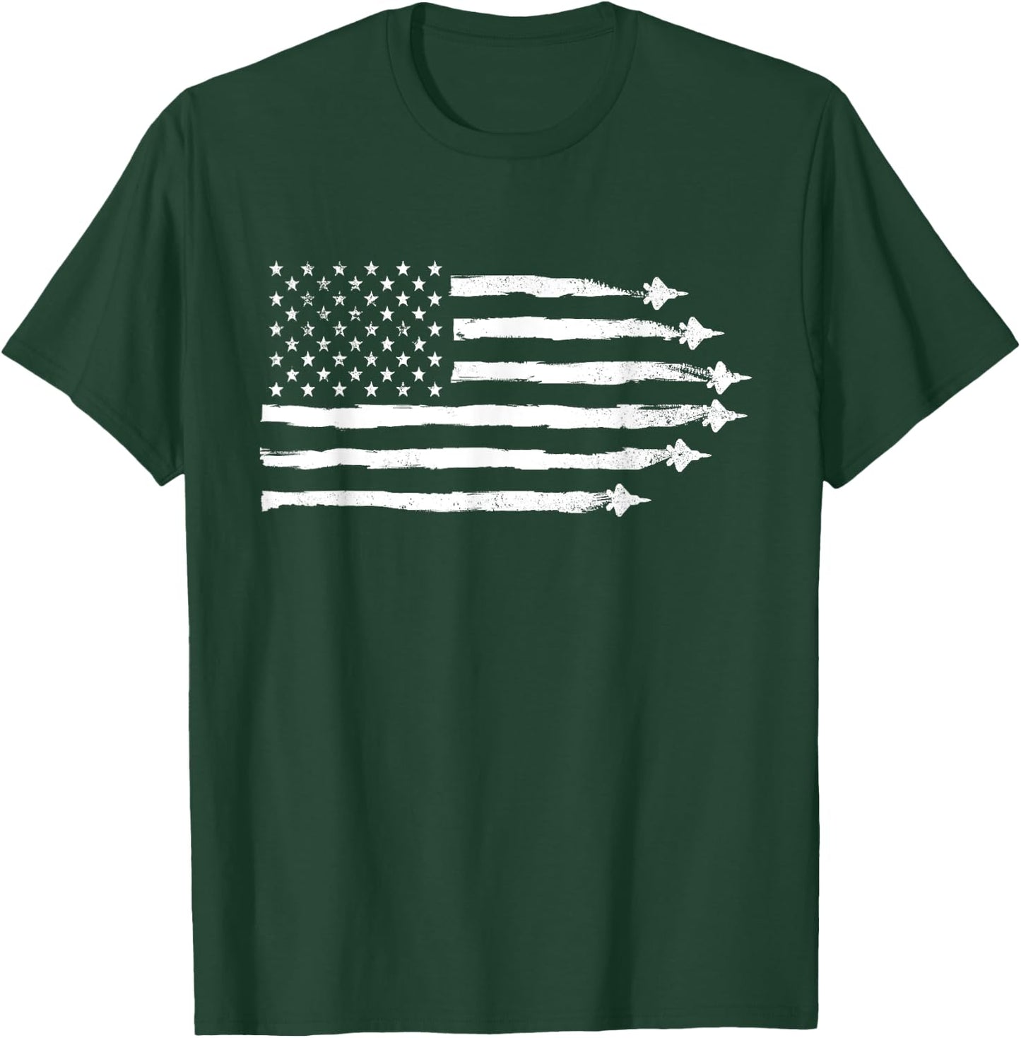 F22 Raptor Patriotic Vintage USA Flag Fighter Jets Men T-Shirt - T-Shirt | Forest