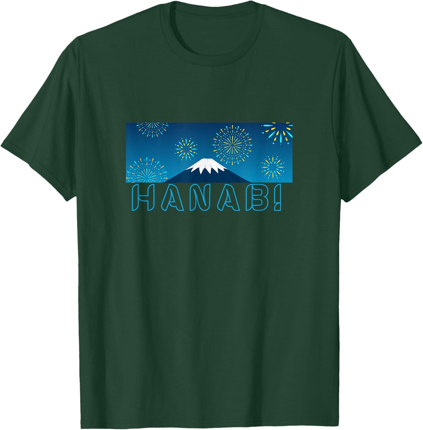 Fireworks night at Mt. Fuji | Hanabi T-Shirt - T-Shirt | Forest