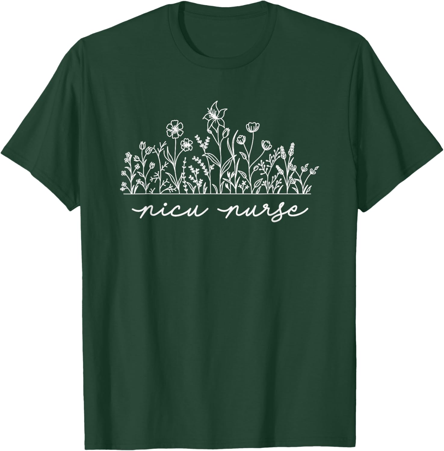 Floral NICU Nurse T-Shirt - T-Shirt | Forest