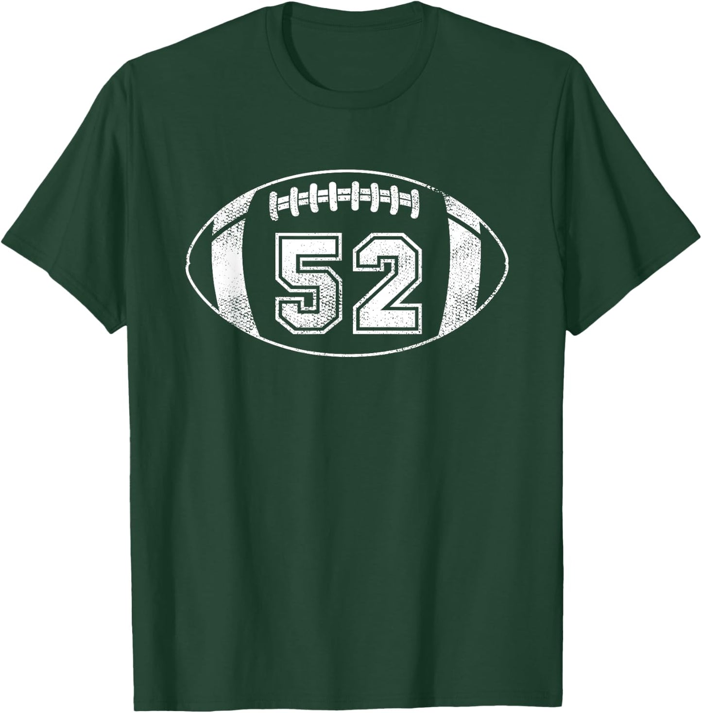 Football Player #52 Football Mom Dad Jersey 52 Varsity Team T-Shirt - T-Shirt | Forest