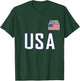 USA Flag Figure Skating Ice Skating Equipment Girl T-Shirt - T-Shirt | Forest