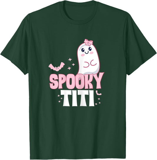 Spooky Titi Family Cute Pink White Ghost Boo Halloween T-Shirt - T-Shirt | Forest