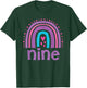Girl's 9th Birthday Boho Rainbow Nine 9 Years Old Colorful T-Shirt - T-Shirt | Forest