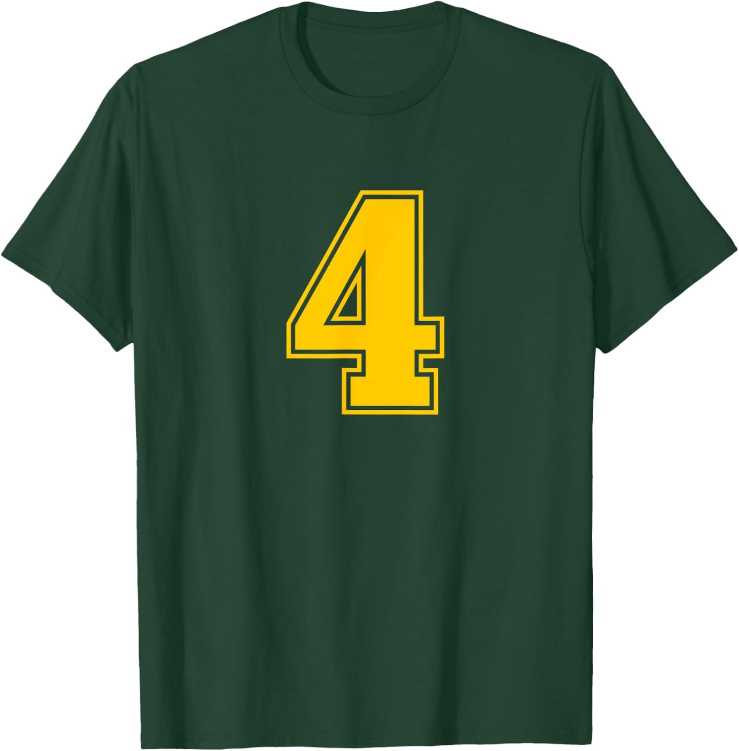 Yellow Sports Team Number #4 T-Shirt - T-Shirt | Forest