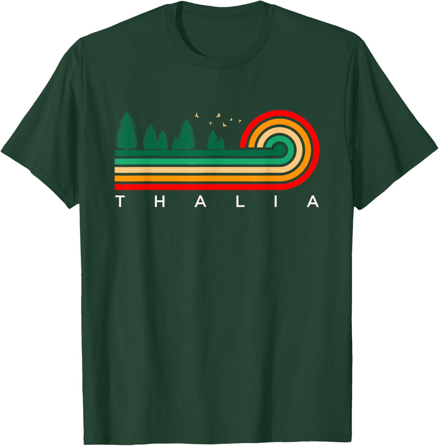 Evergreen Vintage Stripes Thalia, Texas T-Shirt - T-Shirt | Forest
