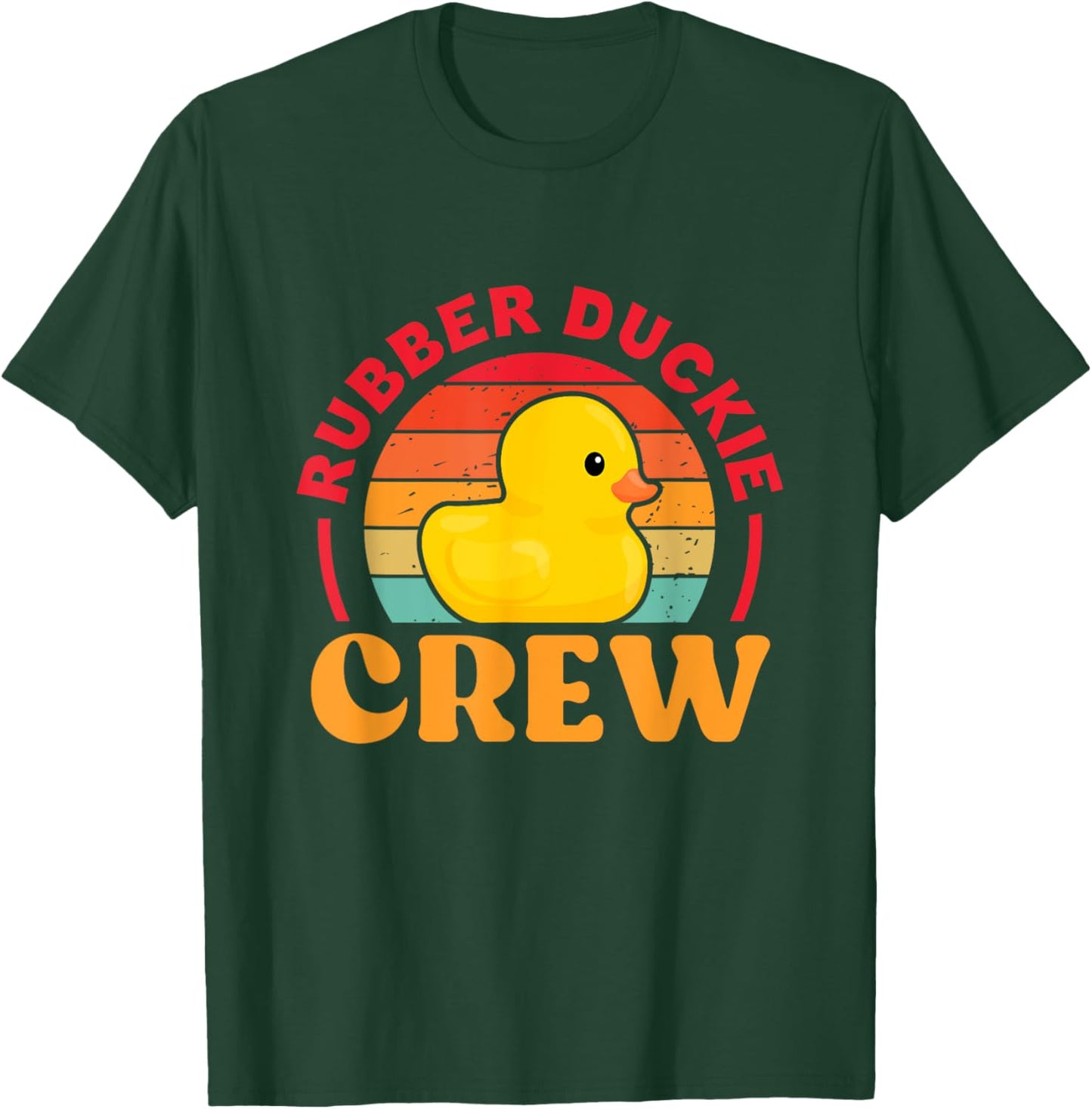 Rubber Duckie Crew Duck Duckling Retro T-Shirt - T-Shirt | Forest