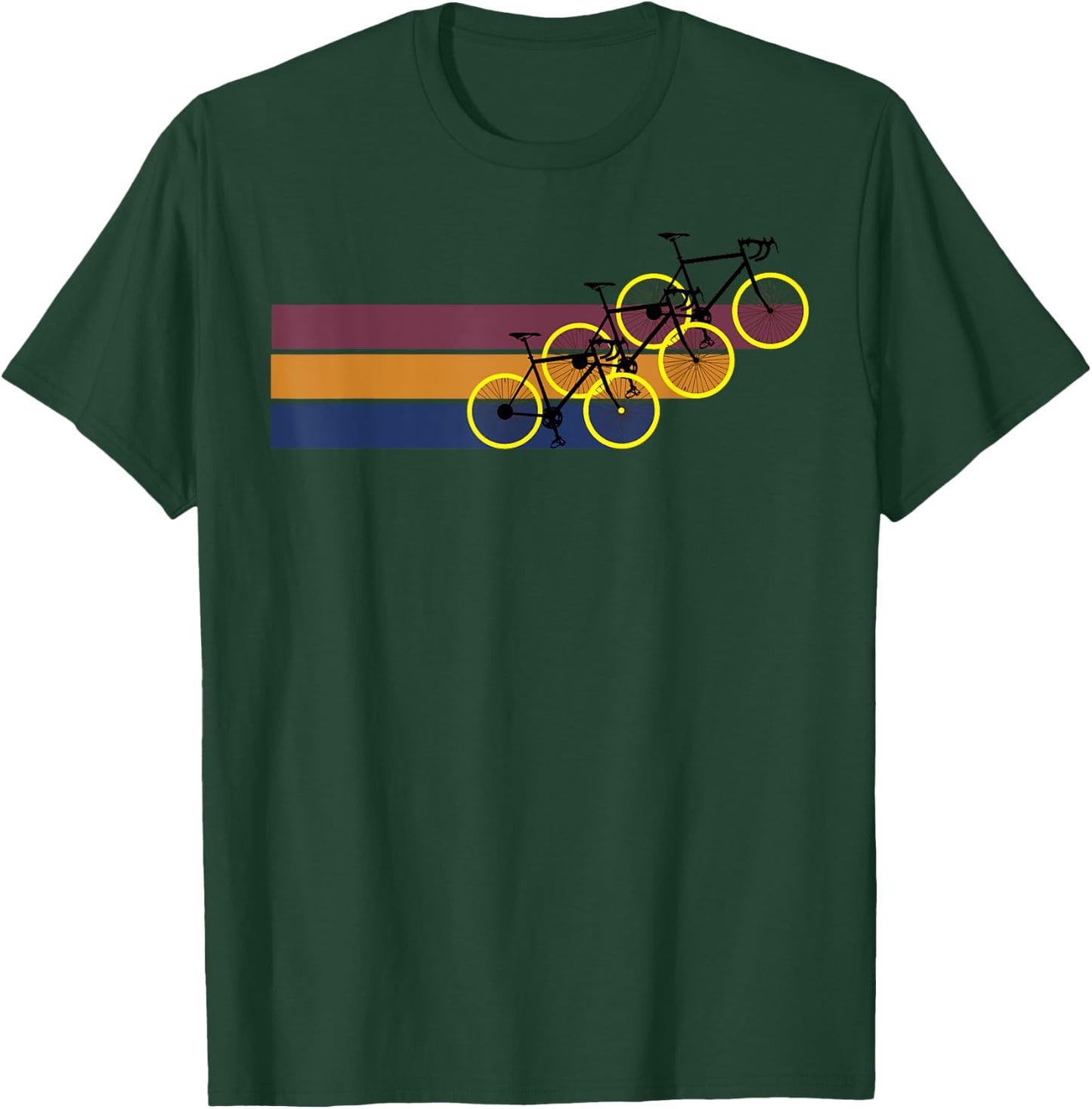 Vintage Minimalistic Cycling Funny Biking Bicycle Enthusiast T-Shirt - T-Shirt | Forest