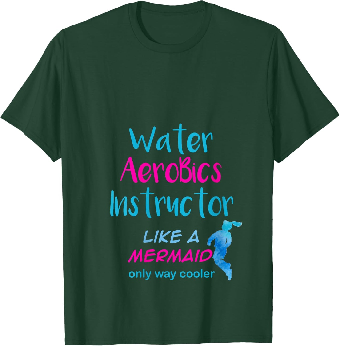 Aqua Water Aerobics Instructor Like A Mermaid V-Neck T-Shirt - T-Shirt | Forest