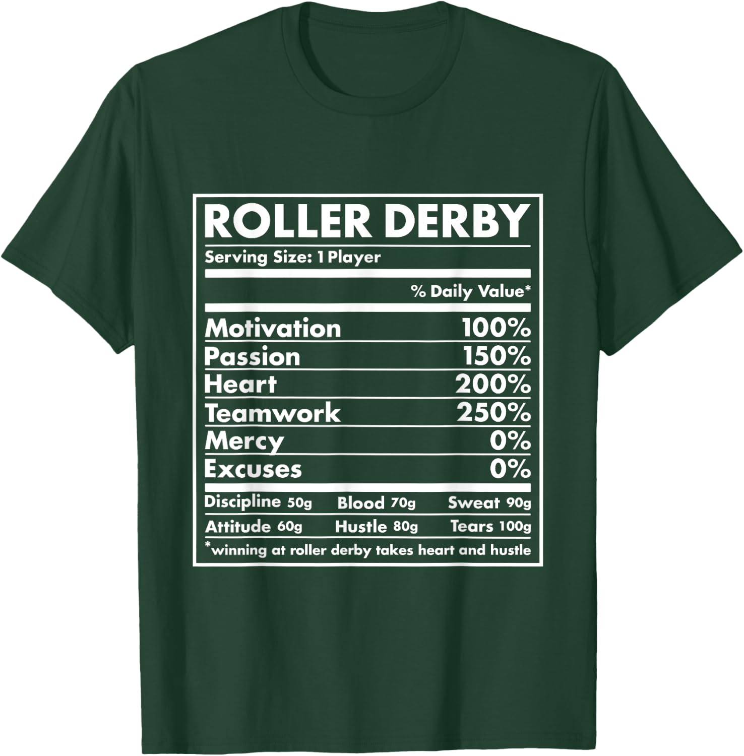 Sport Nutrition Roller Derby T-Shirt - T-Shirt | Forest