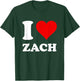 Red Heart I Love Zach T-Shirt - T-Shirt | Forest