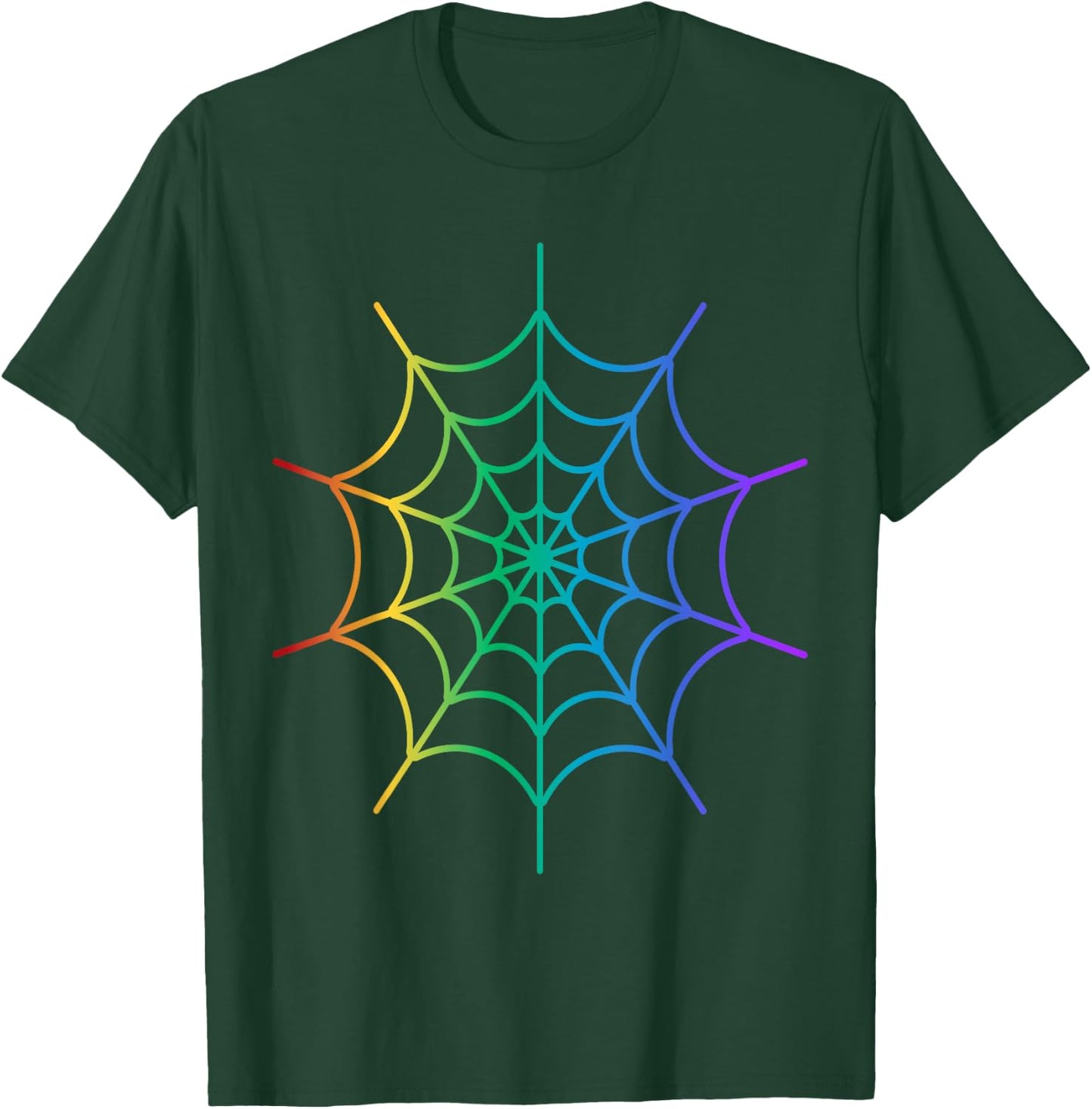 Kids Cool Halloween Spider Web Costume Rainbow Spider T-Shirt - T-Shirt | Forest