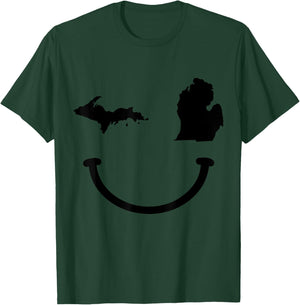 Michigan Pride State Map Vintage Funny T-Shirt - T-Shirt | Forest