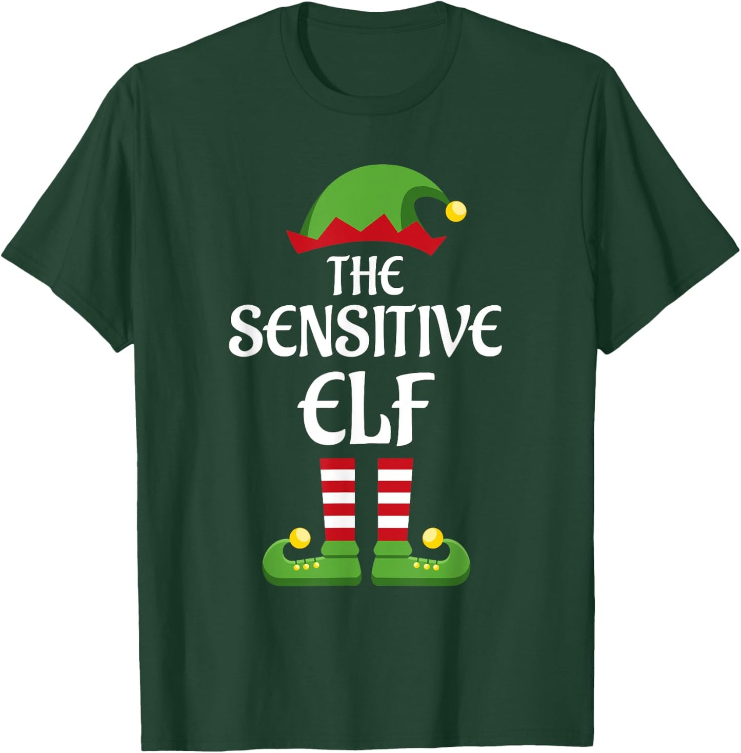 Sensitive Elf Family Matching Group Christmas T-Shirt - T-Shirt | Forest