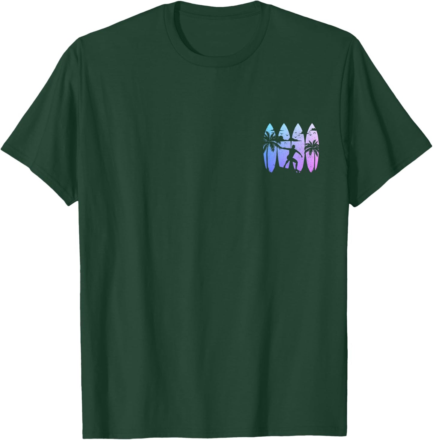 Surfer Surfboard Vintage Surfing Beach Summer Surf T-Shirt - T-Shirt | Forest