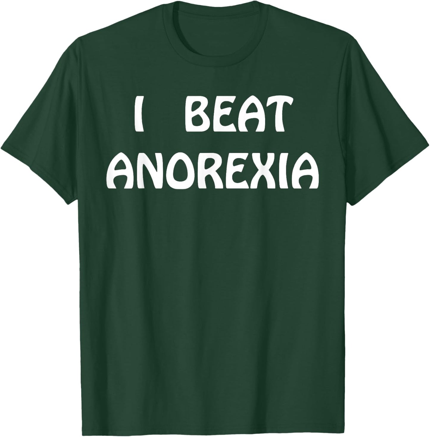Funny I Beat Anorexia Shirt - Kids - Black - Animal - Short Sleeve - - Regular Fit - Small T-Shirt - T-Shirt | Forest