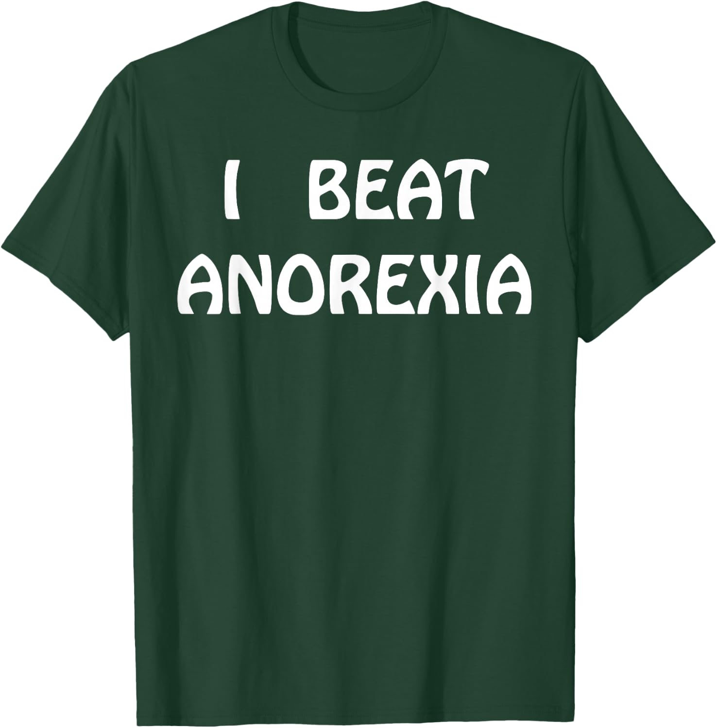 Funny I Beat Anorexia Shirt - Kids - Black - Animal - Short Sleeve - - Regular Fit - Small T-Shirt - T-Shirt | Forest