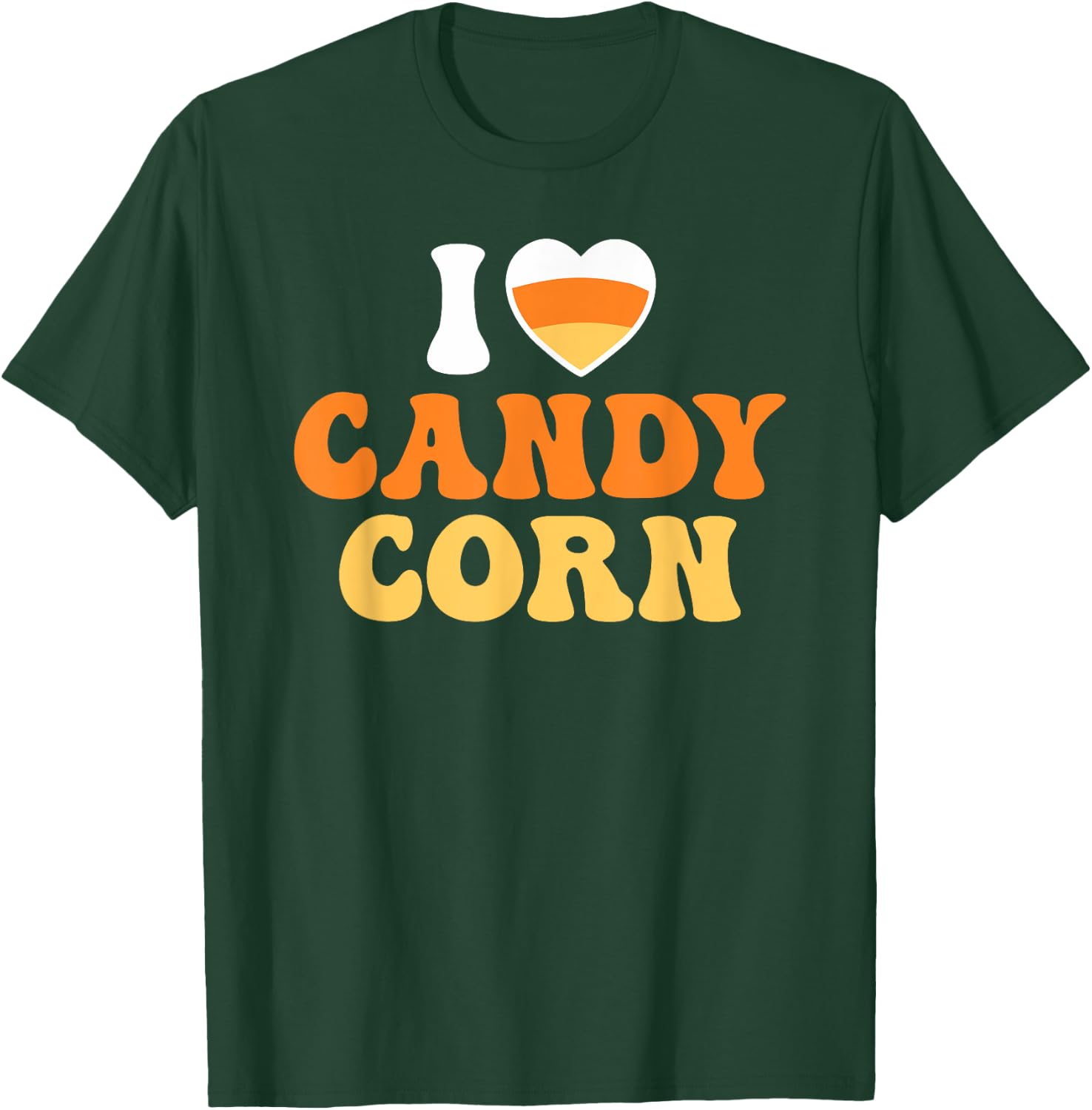I Love Candy Corn Heart Funny Halloween T-Shirt - T-Shirt | Forest