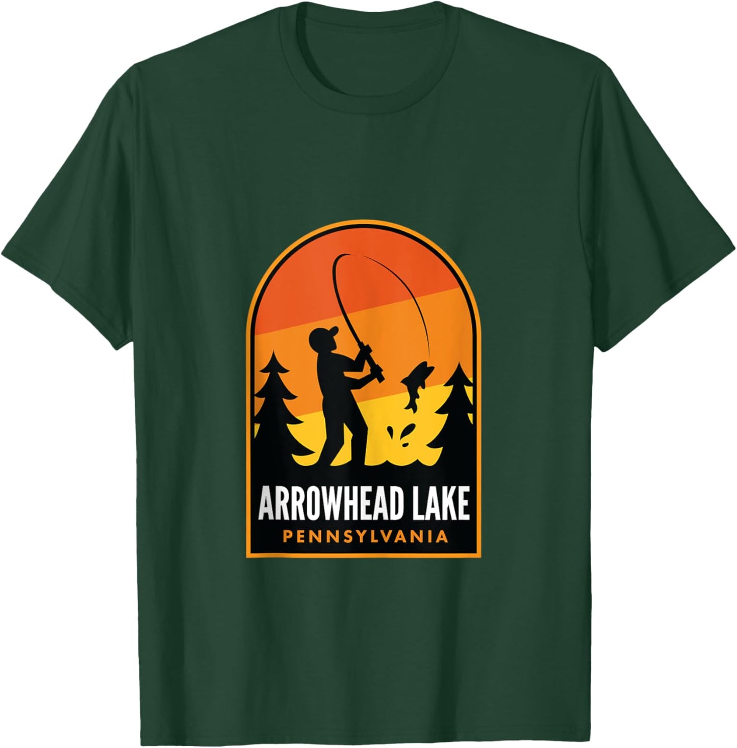 Arrowhead Lake Pennsylvania Fishing T-Shirt - T-Shirt | Forest