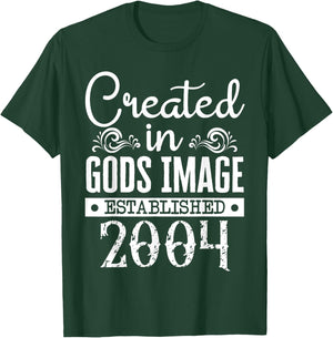 Created In Gods Image Established 2004 Religious Christian T-Shirt - T-Shirt | Forest
