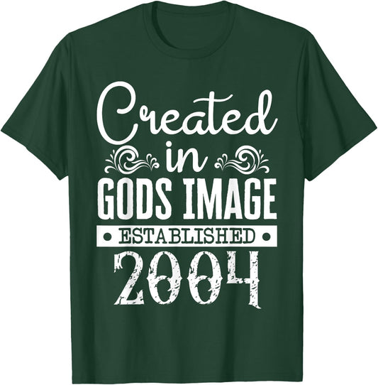 Created In Gods Image Established 2004 Religious Christian T-Shirt - T-Shirt | Forest