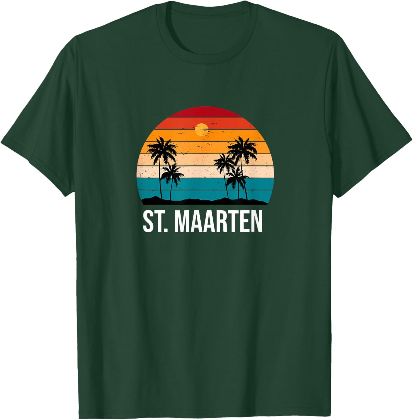 St. Maarten Vacation Souvenir Sun Palm Tree Beach Ocean T-Shirt - T-Shirt | Forest