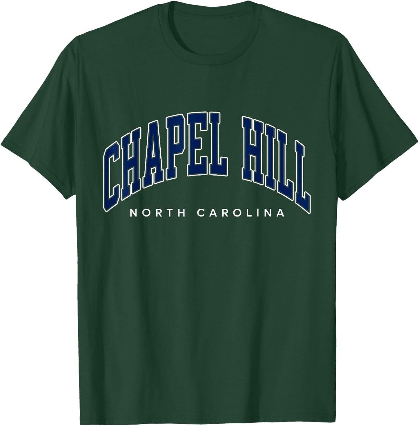 Chapel Hill North Carolina NC Varsity Style Navy Text T-Shirt - T-Shirt | Forest
