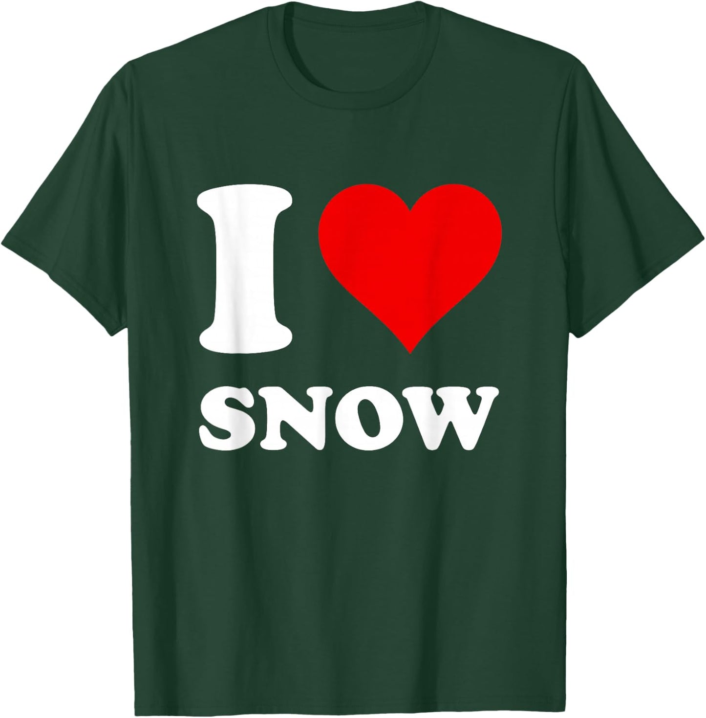 Red Heart I Love Snow T-Shirt - T-Shirt | Forest