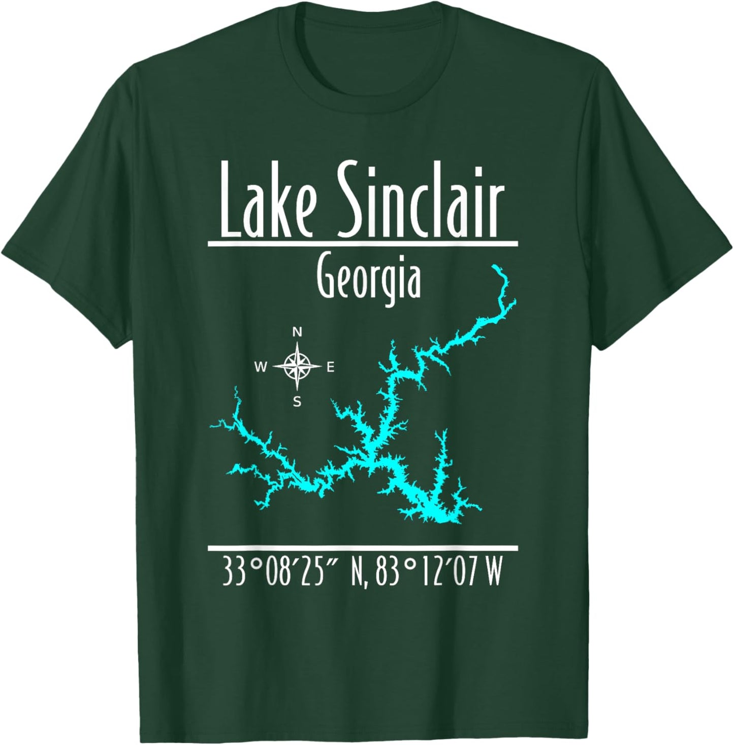 Modern Lake Sinclair - Georgia T-Shirt - T-Shirt | Forest