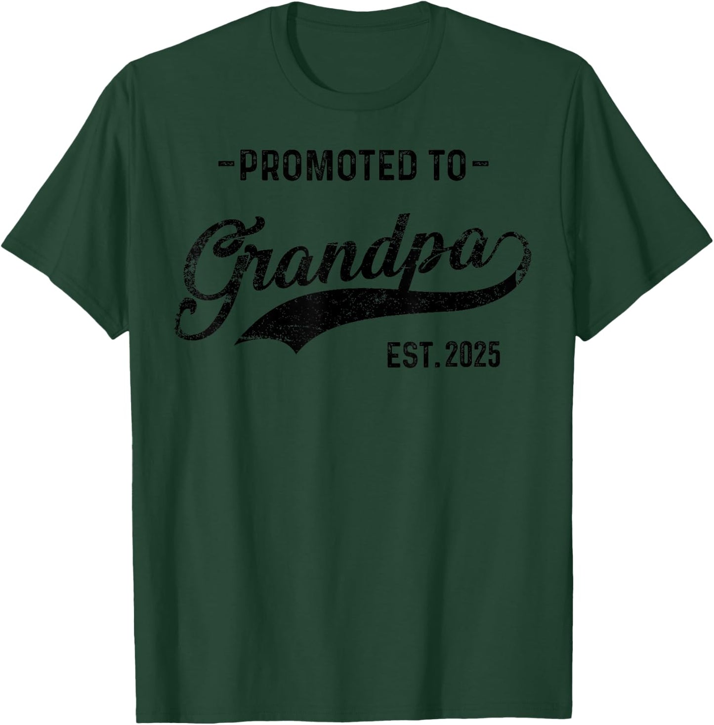 Promoted to Grandpa Est. 2025 Funny Father's Day to New Papa T-Shirt - T-Shirt | Forest