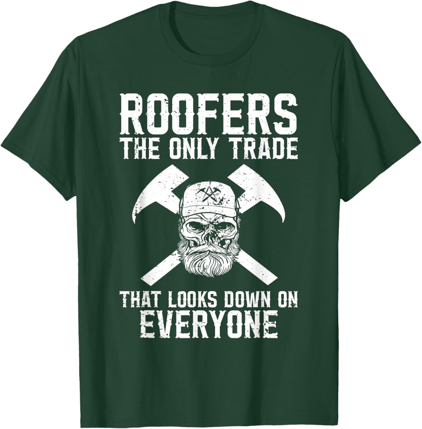 Roofer Funny Retro Roofing Roof Equipment Job Repair T-Shirt - T-Shirt | Forest