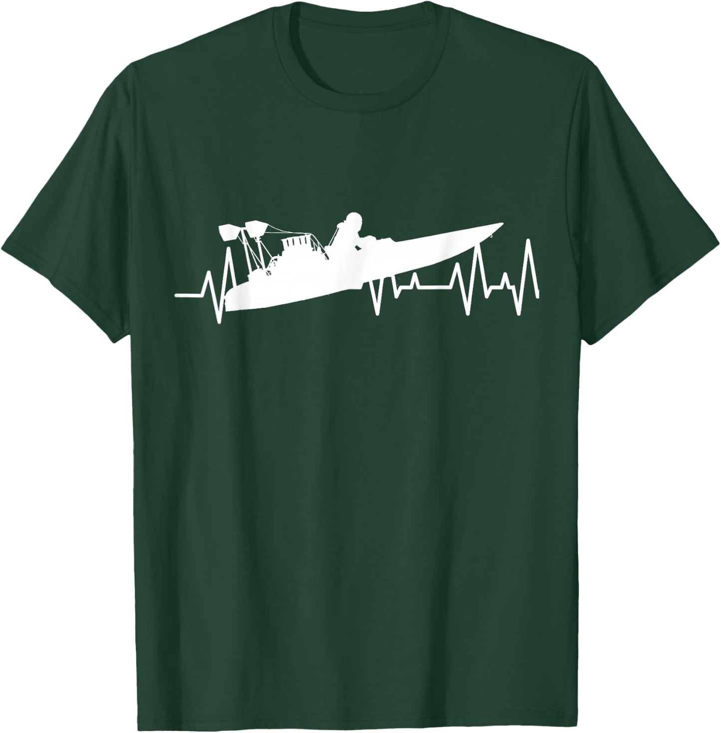 Drag Boat Racing Heartbeat ECG Drag Boat Racer T-Shirt - T-Shirt | Forest