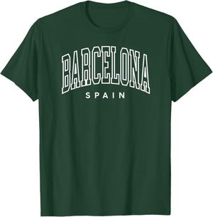 Barcelona Shirt Retro Throwback Spain Souvenir Outfit T-Shirt - T-Shirt | Forest