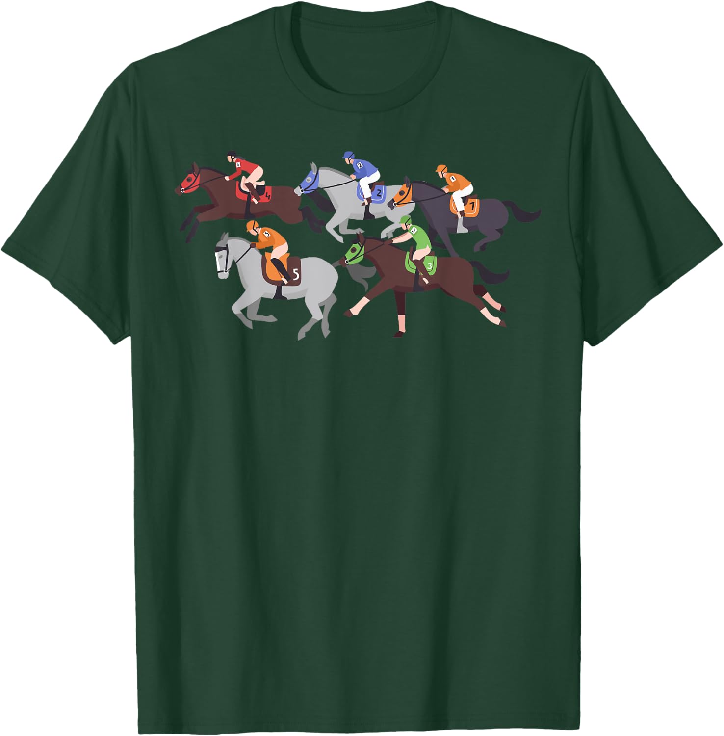 Funny Horse Racing Jockey Racer Derby Rider Race Track T-Shirt - T-Shirt | Forest