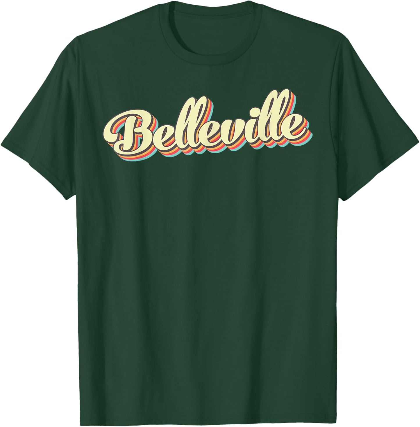 Belleville Retro Art Baseball Font Vintage T-Shirt - T-Shirt | Forest