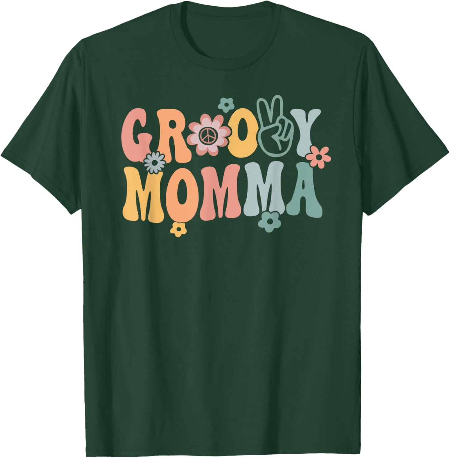 Groovy Momma Retro Mom Matching Family 1st Birthday Party T-Shirt - T-Shirt | Forest