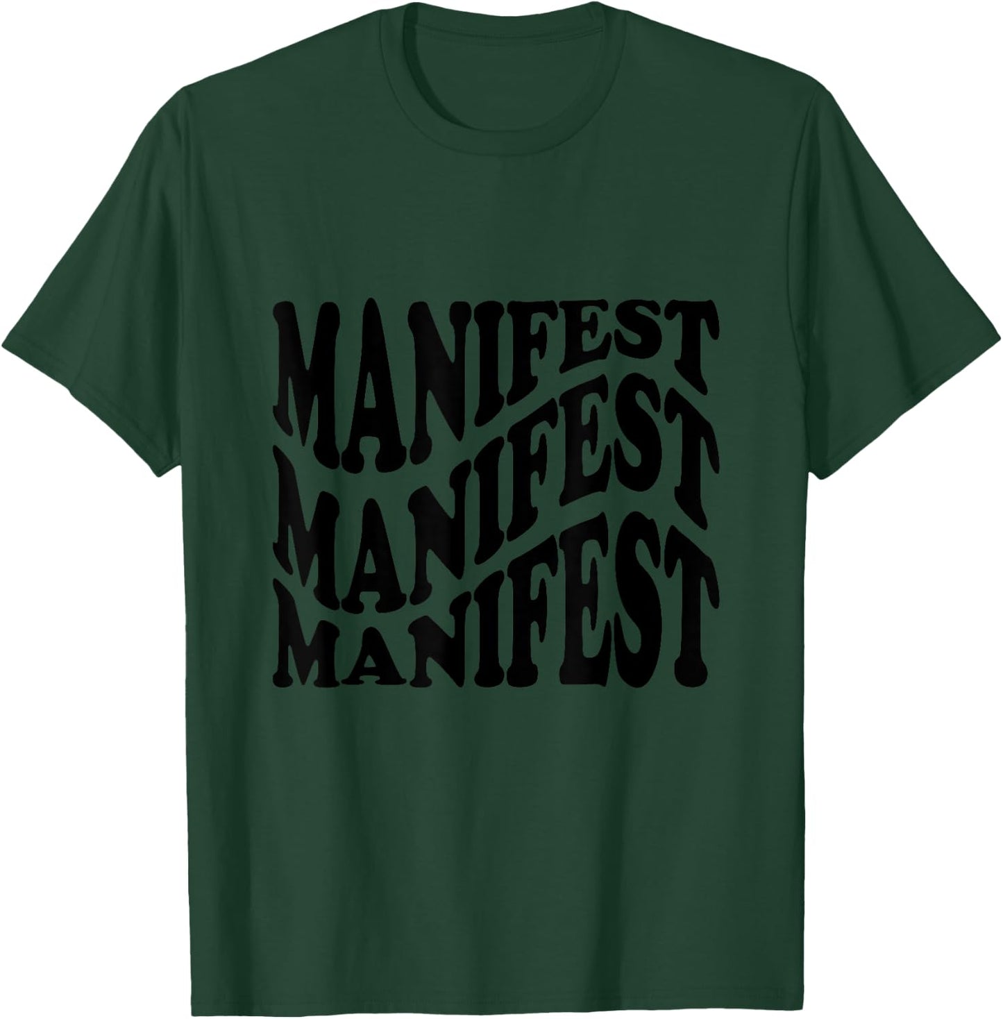 Retro Groovy Manifest Attract Success Mindfulness Meditation T-Shirt - T-Shirt | Forest