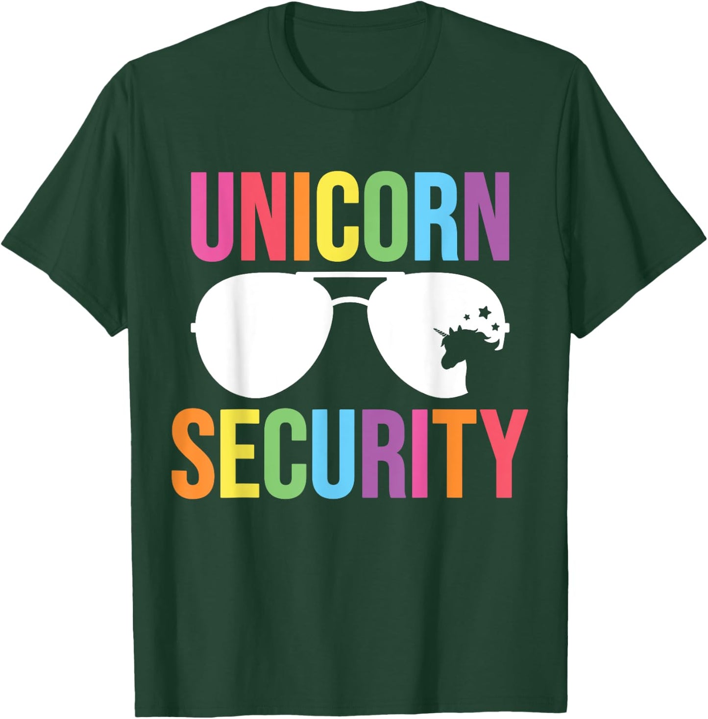 Unicorn Security Birthday Family Halloween Costume Dad Mom T-Shirt - T-Shirt | Forest