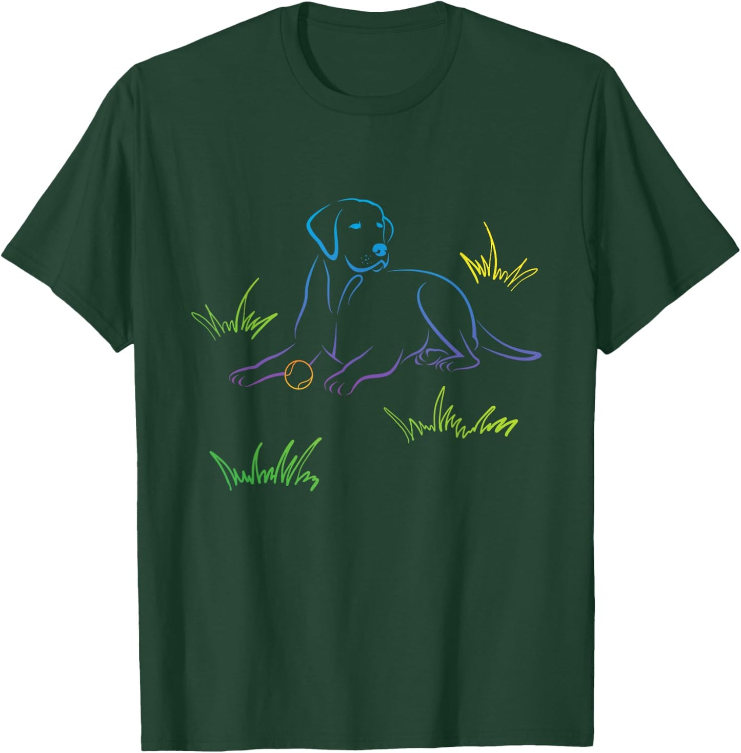 Labrador Retriever Catching Ball - Dog Owner Puppy Pup Lover Women Kids T-Shirt - T-Shirt | Forest