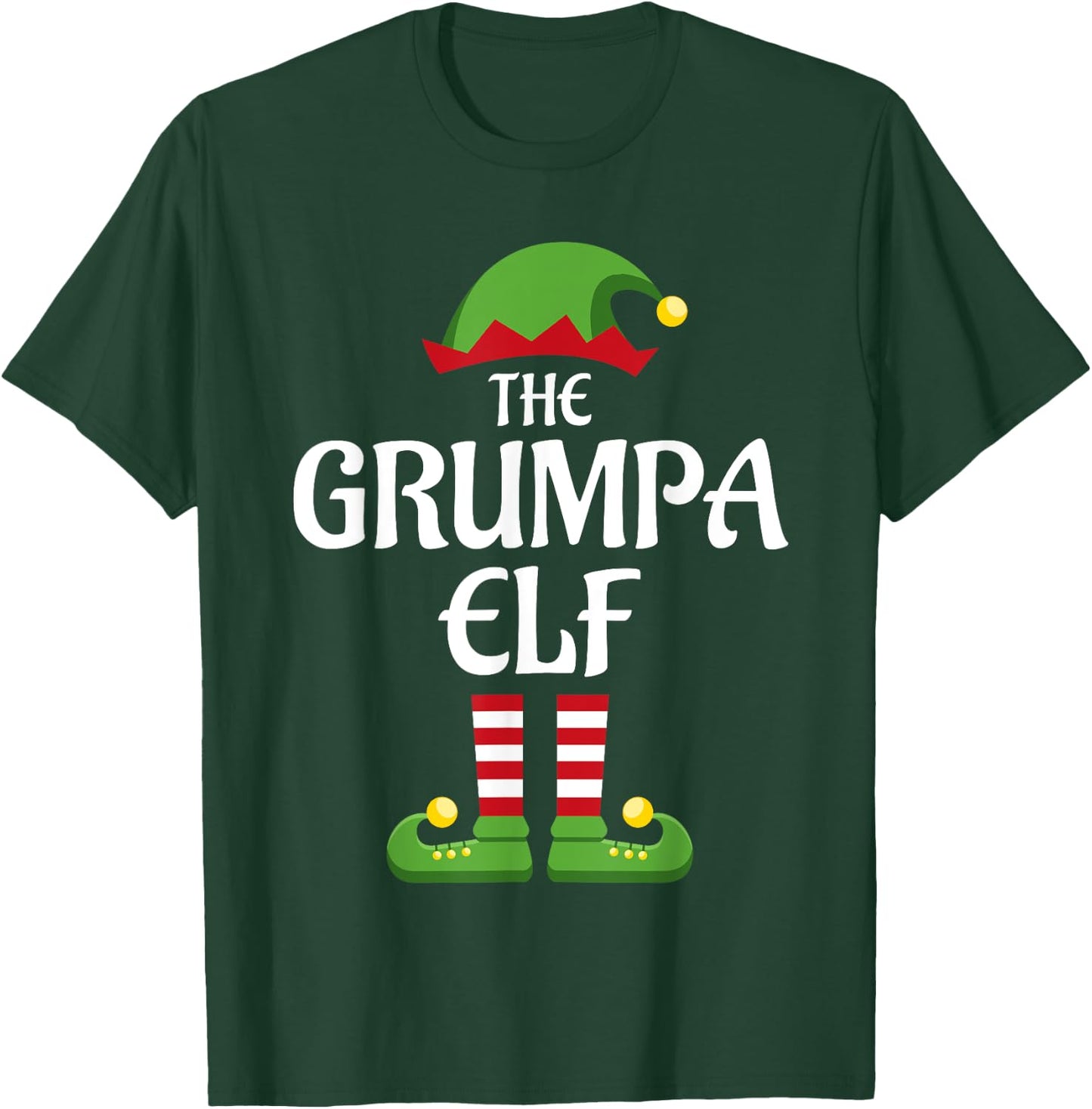 Grumpa Elf Family Matching Group Christmas Grandpa T-Shirt - T-Shirt | Forest