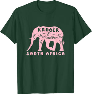 Kruger National Park South Africa Elephant Pink T-Shirt - T-Shirt | Forest