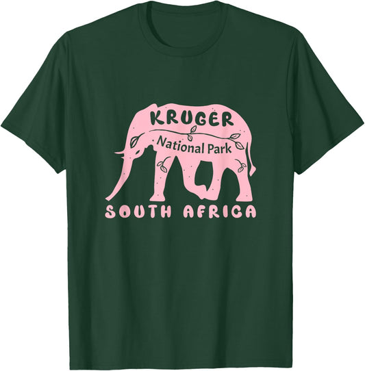 Kruger National Park South Africa Elephant Pink T-Shirt - T-Shirt | Forest