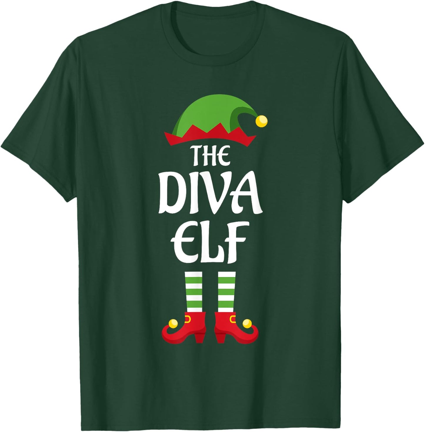 Diva Elf Family Matching Group Christmas Mom T-Shirt - T-Shirt | Forest