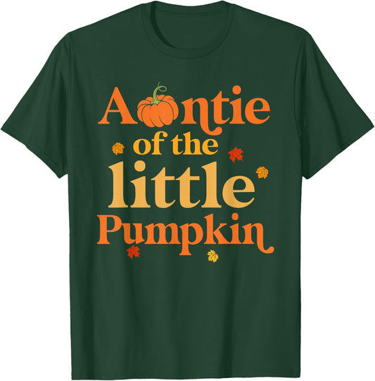 Auntie of The Little Pumpkin 1st Birthday Family Aunt T-Shirt - T-Shirt | Forest
