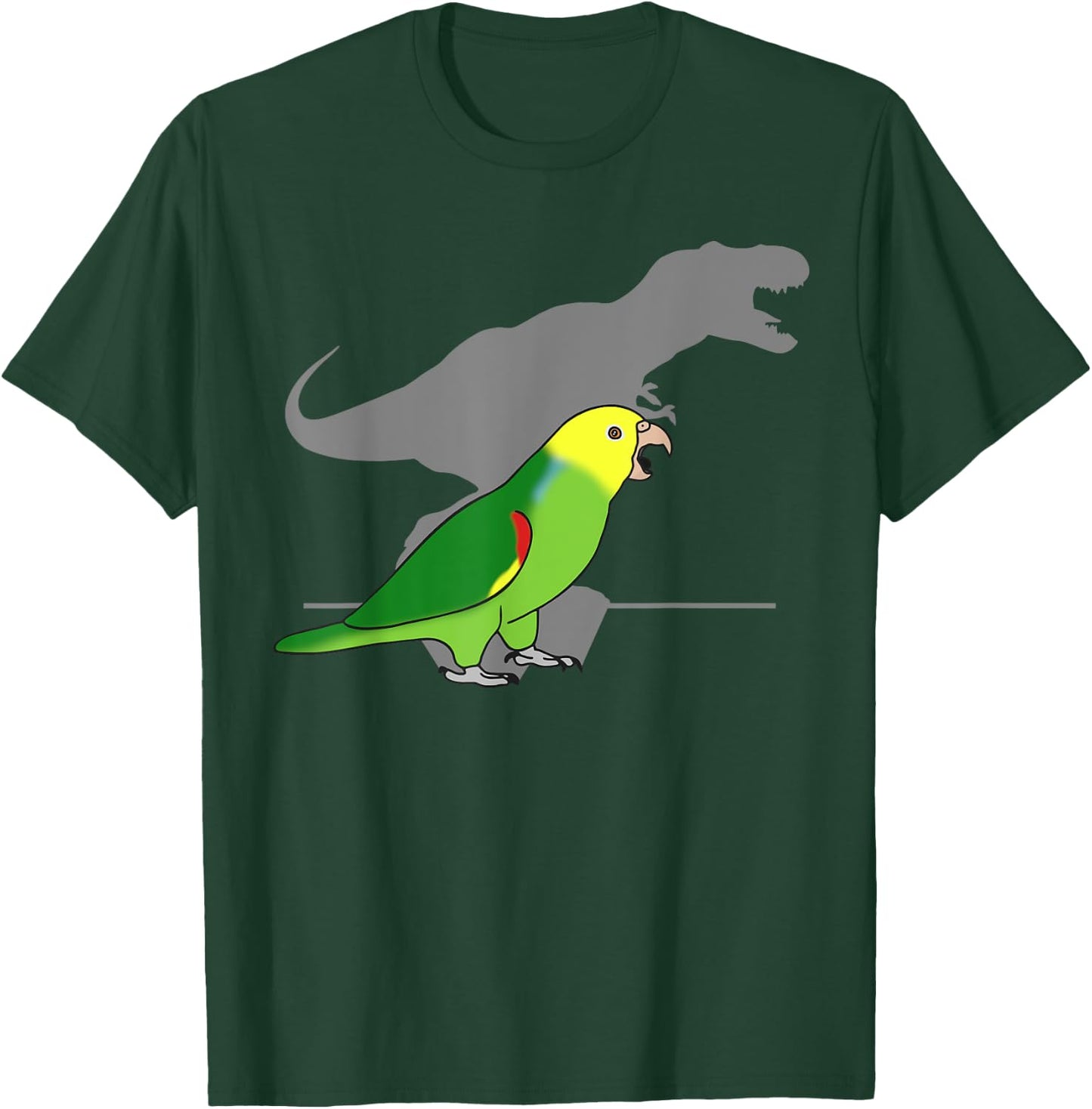 Double Yellow Headed Amazon T-rex Birb Memes Dinosaur Parrot T-Shirt - T-Shirt | Forest