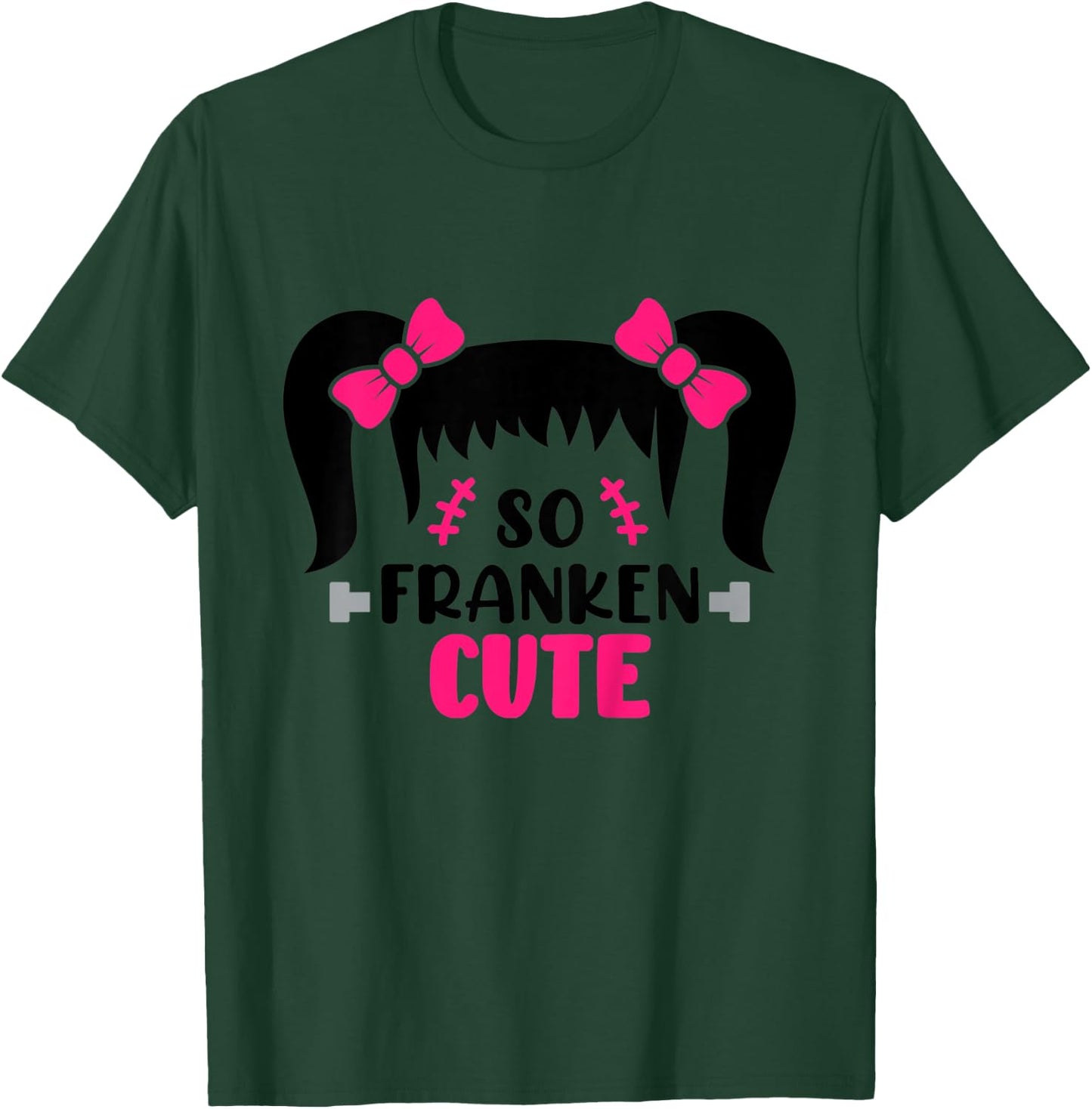 Kids So Franken Cute Toddler Girl Halloween Costume Scary Funny T-Shirt - T-Shirt | Forest